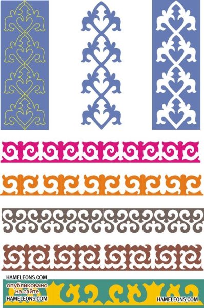 Казахский орнамент трафарет