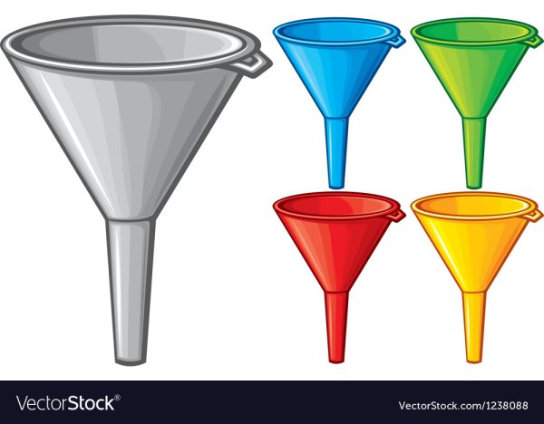 Воронка химическая на белом фоне