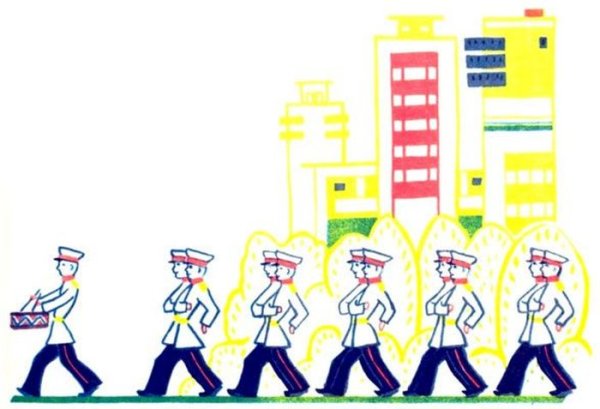 Поэтапное рисование солдата в движении