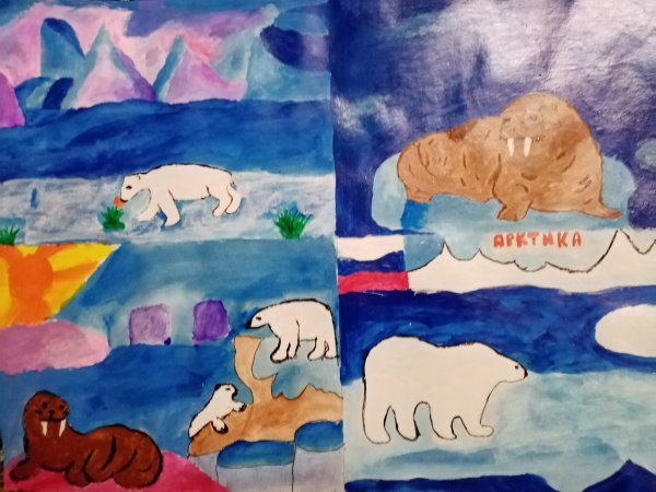 Животные Арктики коллаж