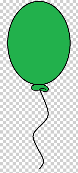 Воздушный шарик зеленый мультяшный