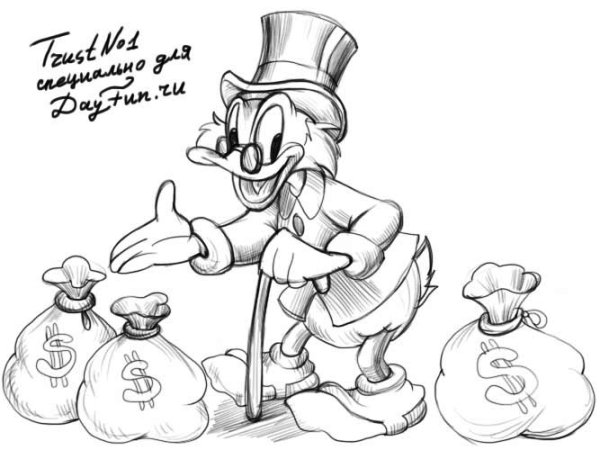 Скрудж макдак карандашом