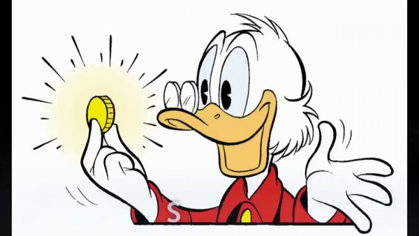 Скрудж макдак на белом фоне