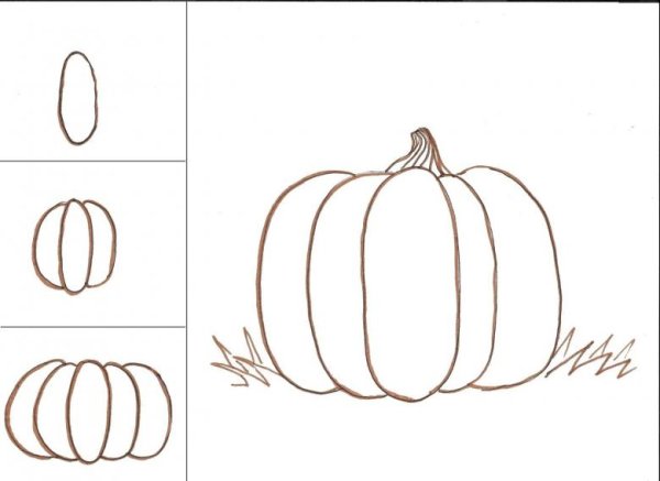 Тыква пошаговое рисование