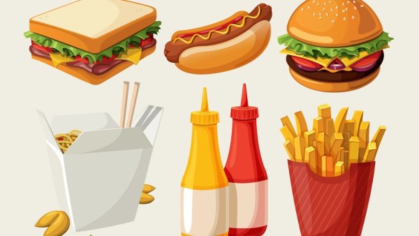 Фаст фуд иллюстрация