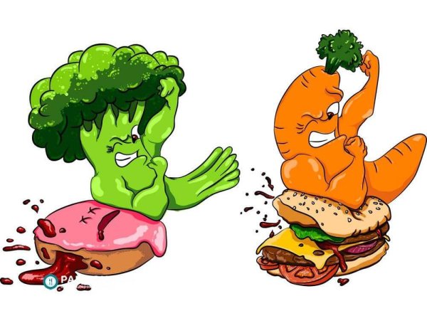Овощи против фаст фуда