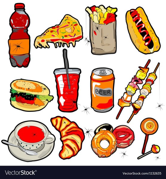 Рисунок на тему вредная пища