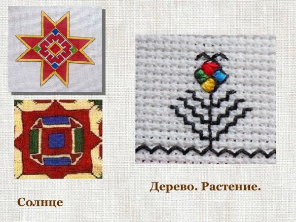 Растение в стиле Чувашской вышивки