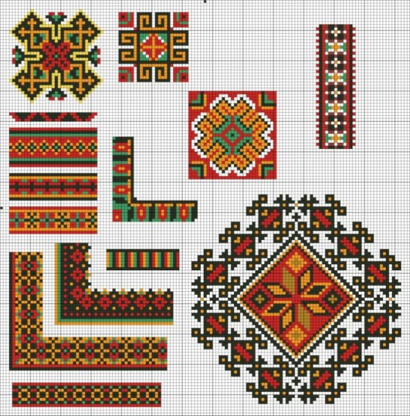 Чувашский орнамент вышивка крестом схемы
