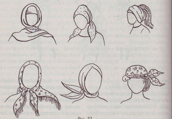 Косынка на голове рисунок