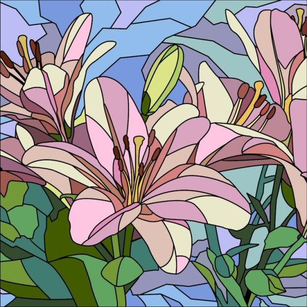 Стилизация растения Лилия