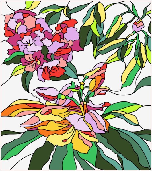 Витраж цветы