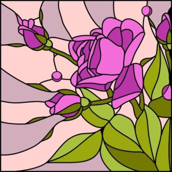 Розовый витраж