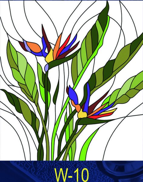 Стрелиция в витраже