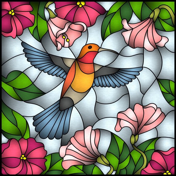 Витраж птицы