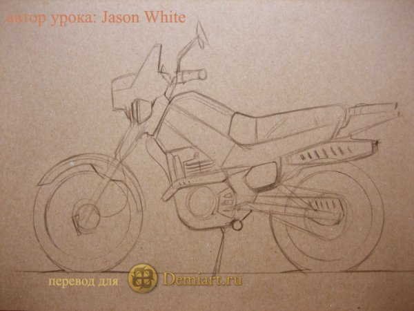 Чертеж мотоцикла Ява 350