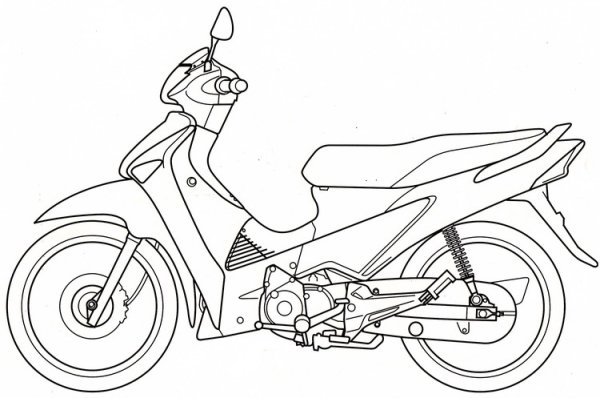 Мотоцикл в движении рисунок