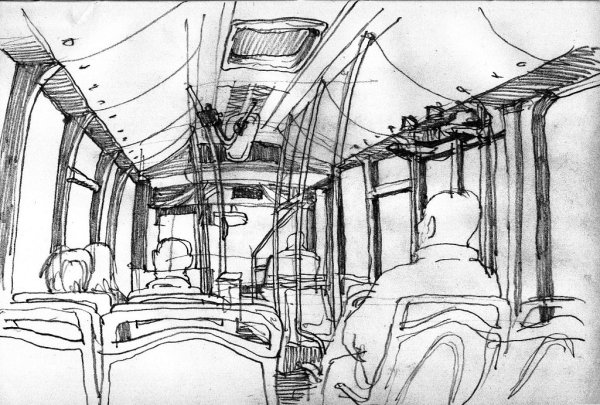 Автобус изнутри рисунок