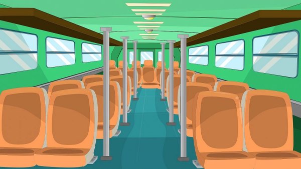 Автобус внутри мультяшный