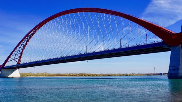 Бугринский мост рисованный