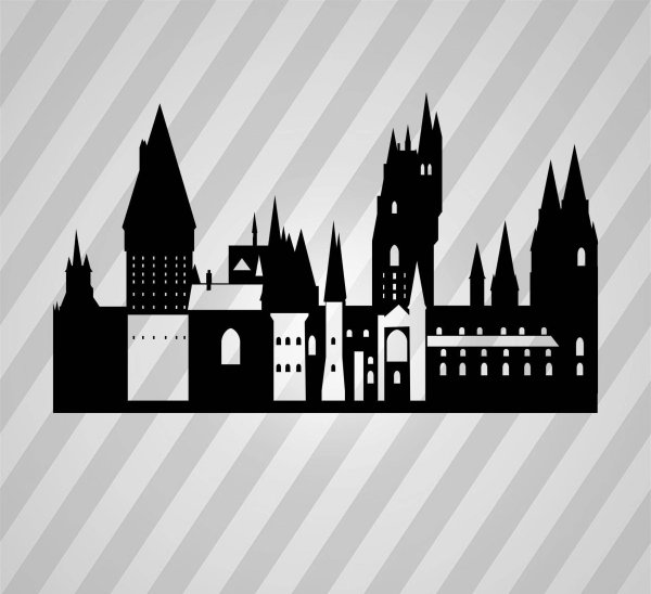 Гарри Поттер замок Хогвартс силуэт
