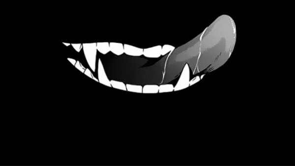 Злая улыбка на прозрачном фоне