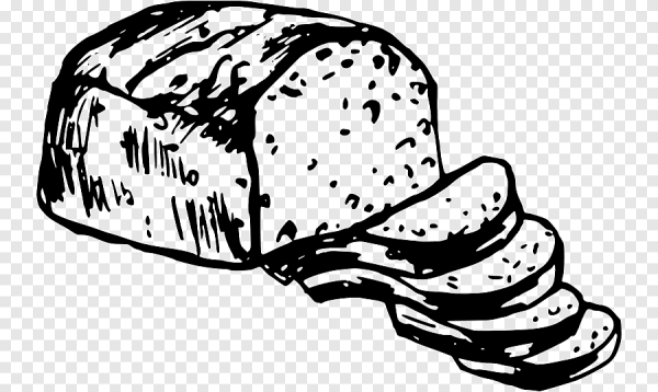 Хлеб мультяшный на белом фоне