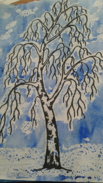 Рисование белая береза