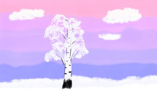 Рисование «деревья в инее» (т. с. Комарова, стр. 91)