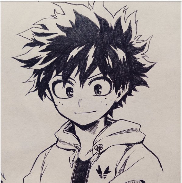 Моя геройская Академия Мидория арт карандаш