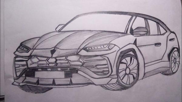 Ламборгини Урус рисунок сзади
