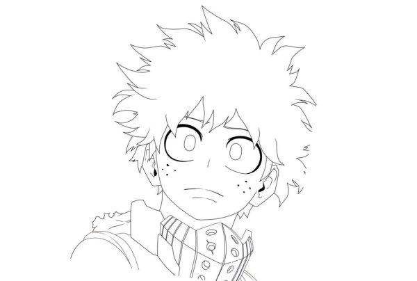 Раскраска аниме Мидория Изуку