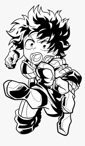 Мидория Изуку черно белый