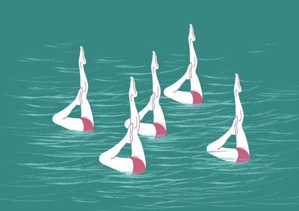 Синхронное плавание силуэт