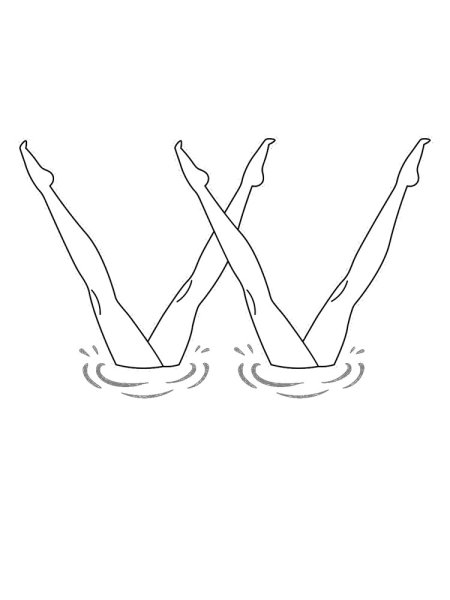 Раскраска синхронное плавание