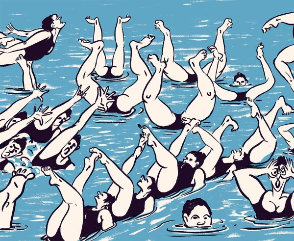 Синхронное плавание рисование