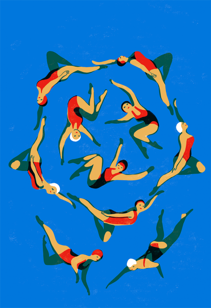 Синхронное плавание в живописи