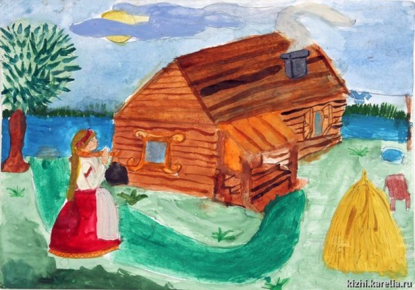 Набросок деревянного храма