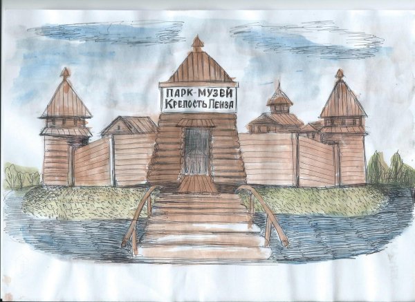 Музей малые Корелы Архангельск рисунок карандашом