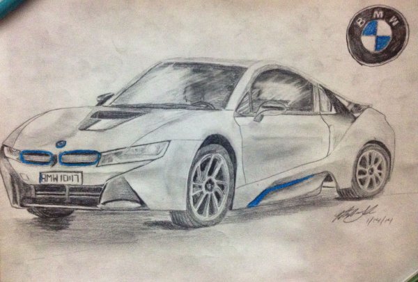 БМВ i8 рисовать