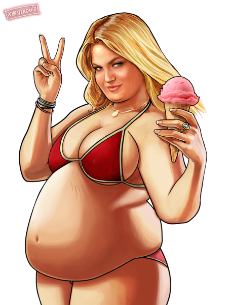 Толстая девушка арт