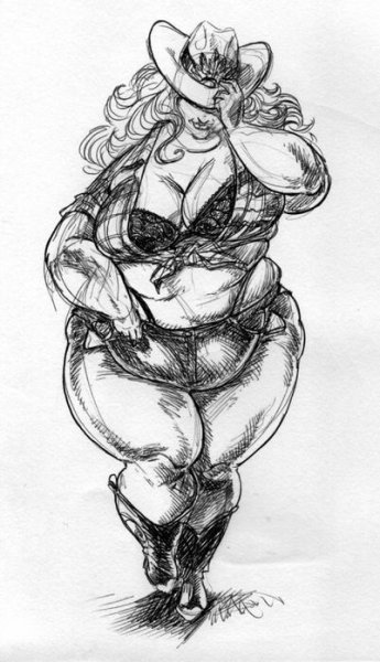 Рисунки толстушек карандашом