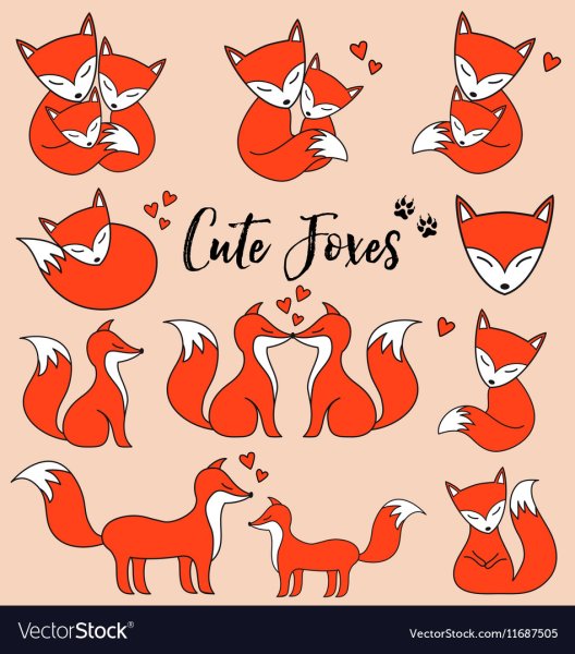 Лисенок векторный рисунок