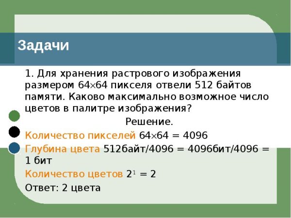 Задачи на растровое изображение