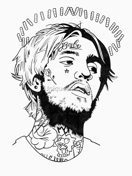 Хеллбой тату эскиз Lil Peep