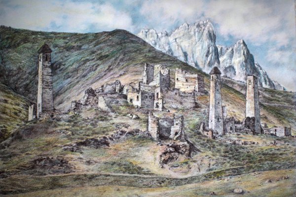 Башни Ингушетии барельеф