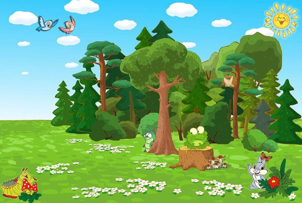 Лес мультяшный