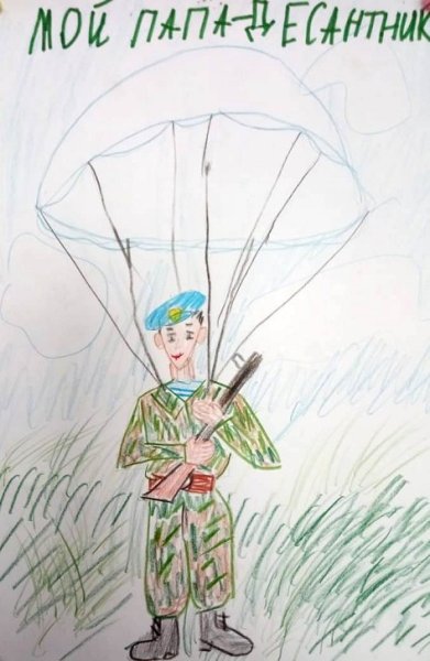 Рисунок мой папа герой детский