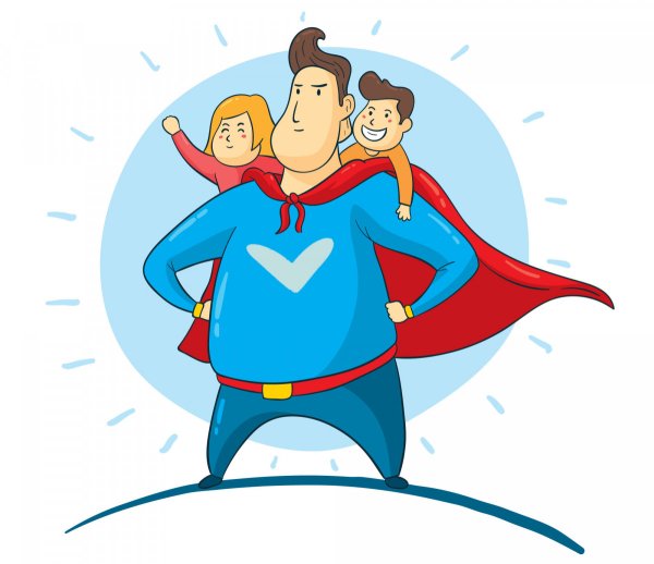 Раскраска папа герой