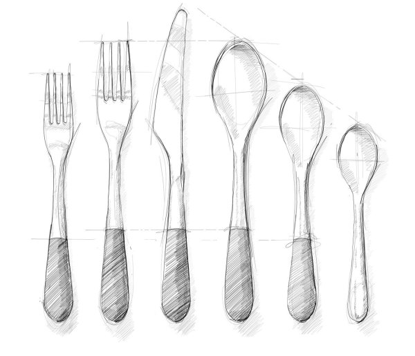 Скетчи столовых приборов